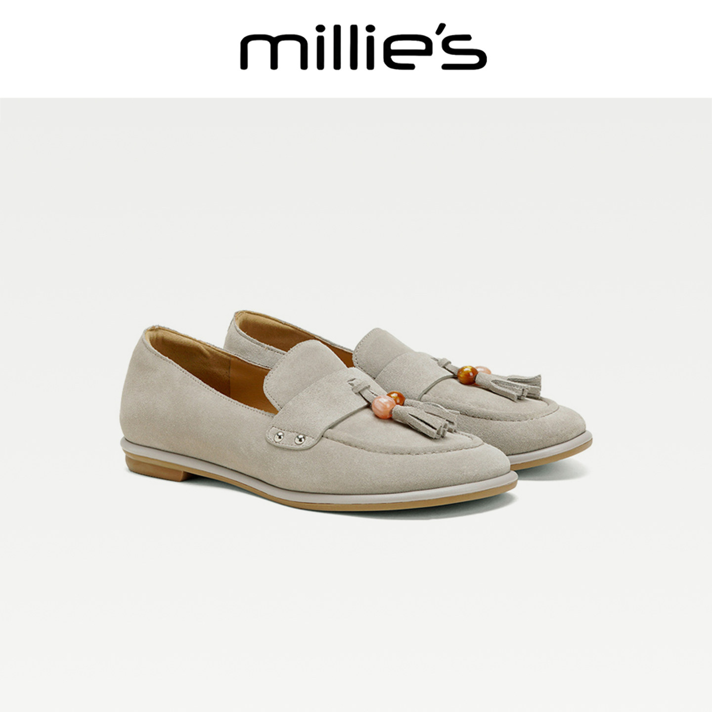 MILLIE'S/妙丽2025新款法式复古纯色芭蕾鞋玛丽珍鞋平底单鞋女C,淘宝优惠券,粉丝福利购,淘宝优惠卷