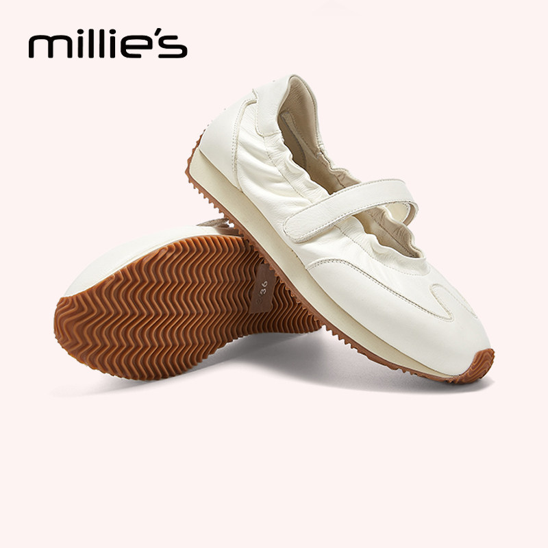 妙丽官方旗舰店内增高运动玛丽珍鞋夏魔术贴芭蕾舞鞋软平底单鞋女,淘宝优惠券,粉丝福利购,淘宝优惠卷