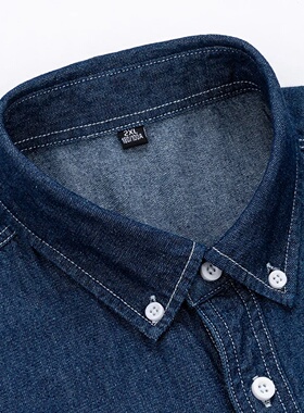 Men's Denim Shirts Short Sleeve Cotton Slim cotton Jeans De