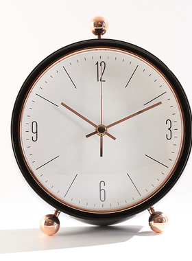 轻奢创意美式座钟家居客厅钟表挂钟摆件台式家用静音时钟卧室摆设