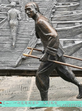 玻璃钢人物雕塑民俗仿铜黄包车拉车车夫雕塑广场步行街文化主题