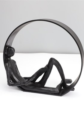 欧式创意圈内阅读黑色样板房售楼部卧室书房客厅餐厅玄关饰品摆件