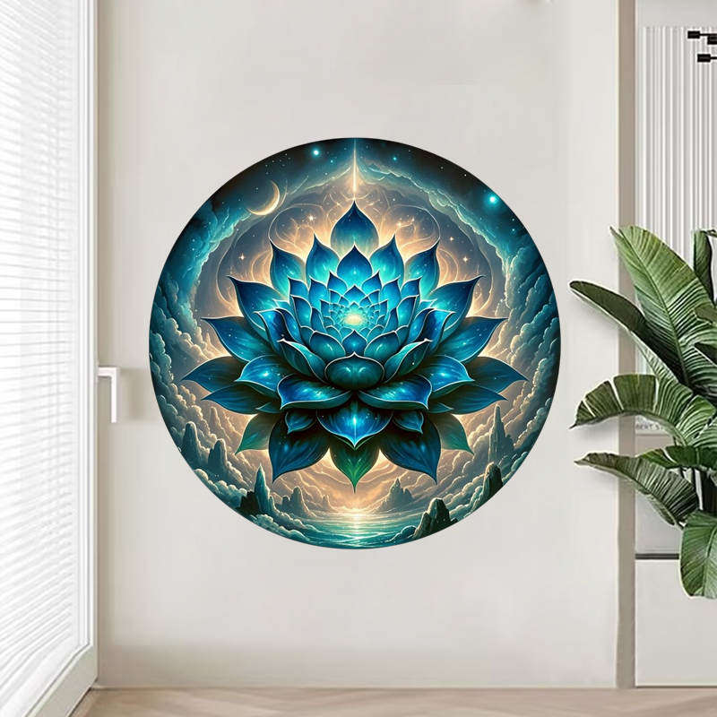 圆形金莲红莲白莲自贴画贴墙贴纸玄关背景莲花贴图中式自粘不留胶,淘宝优惠券,粉丝福利购,淘宝优惠卷