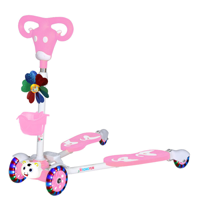 儿童滑板车3-13岁男女宝宝双踏板蛙式剪刀四轮滑行l车闪光带音乐,淘宝优惠券,粉丝福利购,淘宝优惠卷