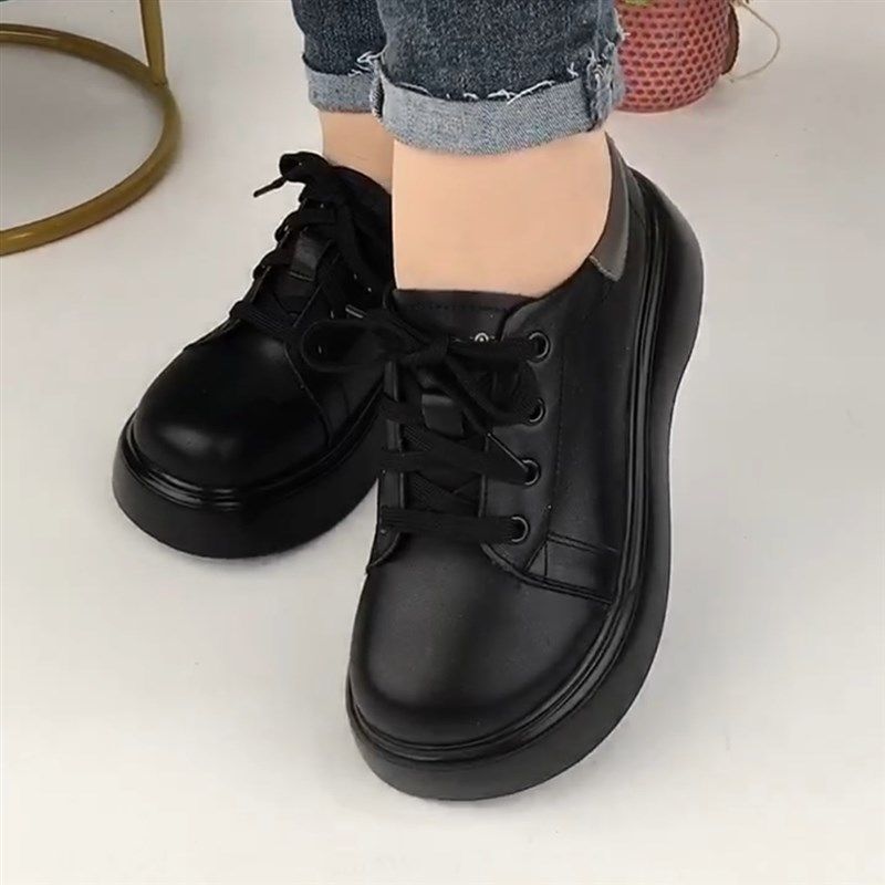 真皮女鞋2023年春秋新款英伦风小皮鞋厚底包鞋系带圆头软底妈妈鞋,淘宝优惠券,粉丝福利购,淘宝优惠卷
