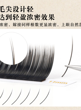 LAKIUU哑光双尖扁毛嫁接睫毛柔软