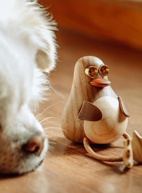 原上城长腿小鸟实木装饰品日常送礼办公家居桌面摆件北欧可爱卡通