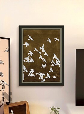 翩飞抽象艺术中古风客厅挂画卧室过道壁画
