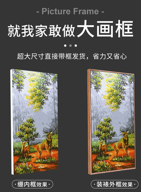 数字油画填色手绘客厅新大尺寸油彩画手工填充玄关装饰画
