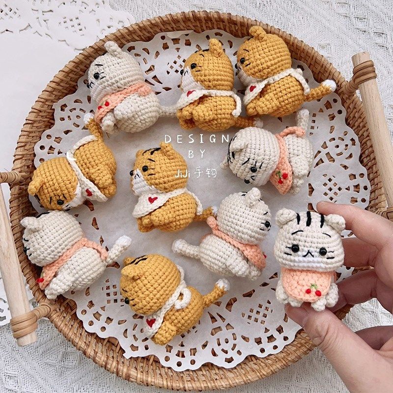 桌面摆件送闺蜜小猫情侣礼物五股线diy编织手工牛奶棉毛线材料包,淘宝优惠券,粉丝福利购,淘宝优惠卷