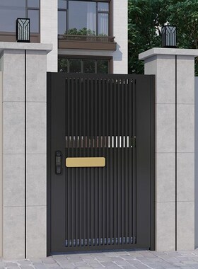 铝合金别墅庭院大门不锈钢院子门头铁艺双开门户外围墙门电动门楼