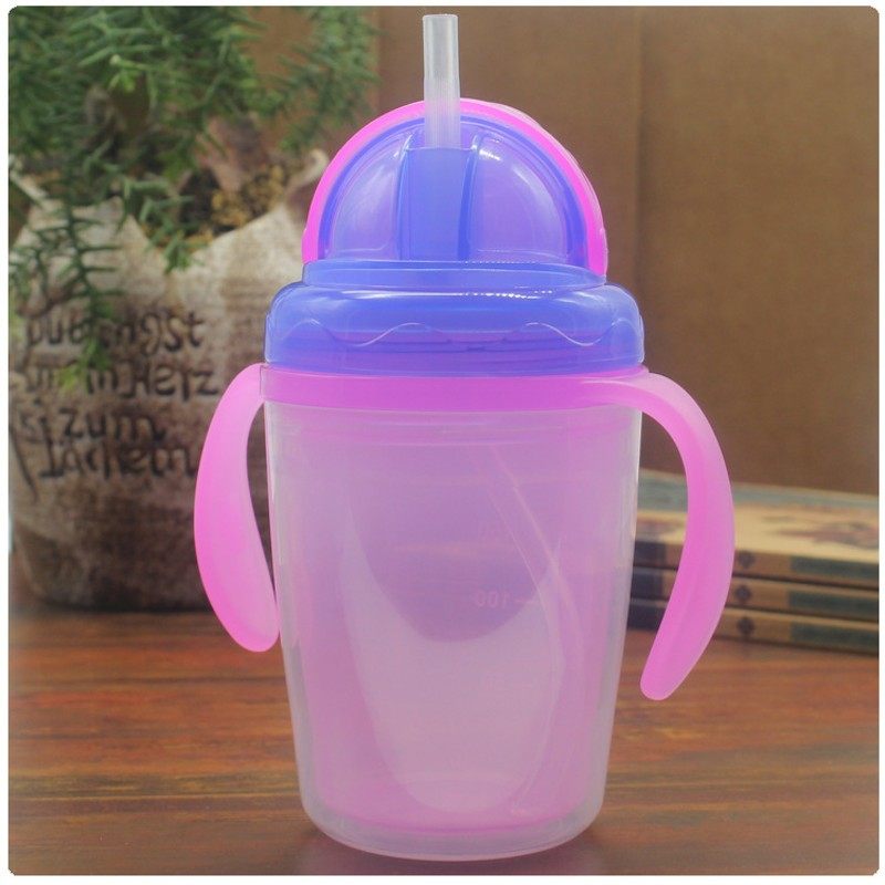 双层隔热保温水杯宝宝喝水杯带手柄儿童学饮杯婴儿吸管杯训练水杯,淘宝优惠券,粉丝福利购,淘宝优惠卷