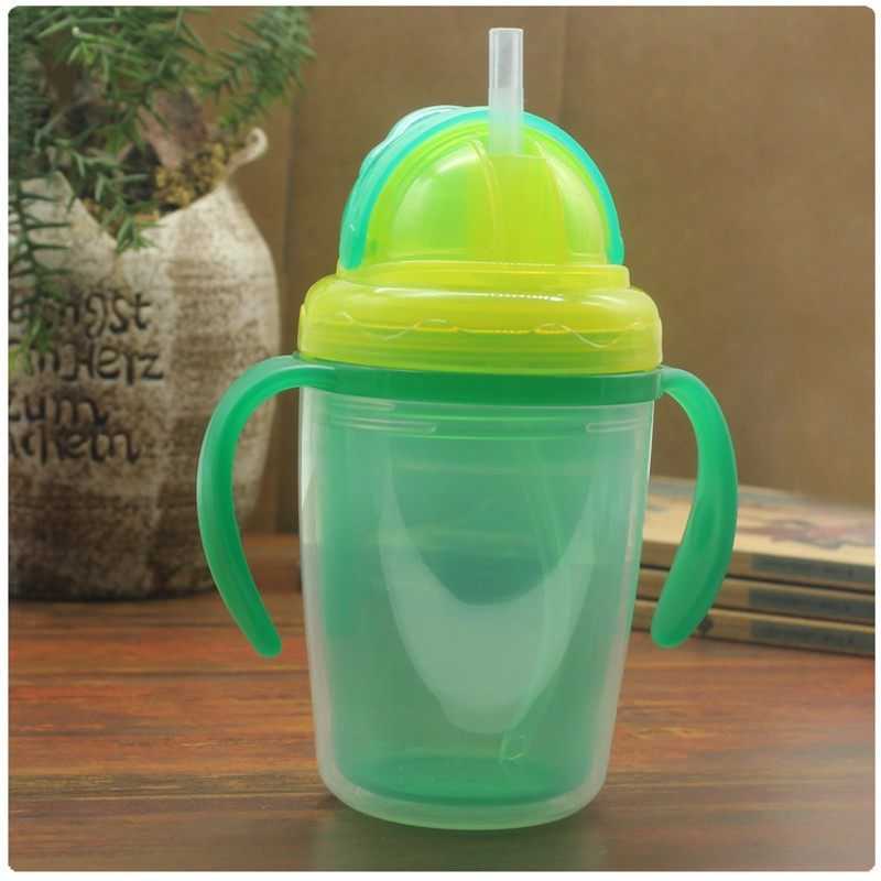 双层隔热保温水杯宝宝喝水杯带手柄儿童学饮杯婴儿吸管杯训练水杯,淘宝优惠券,粉丝福利购,淘宝优惠卷