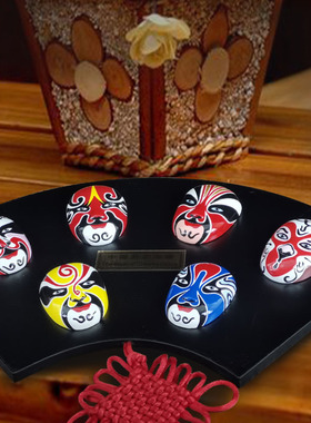 京剧脸谱挂件戏曲面具装饰画创意火锅店装饰扇形中国特色礼品老外