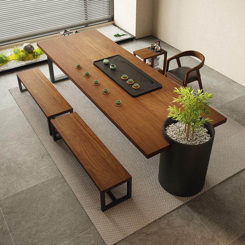 新中式大板茶桌2024新款家用客厅办公泡茶岛台一体茶台桌椅组合,淘宝优惠券,粉丝福利购,淘宝优惠卷