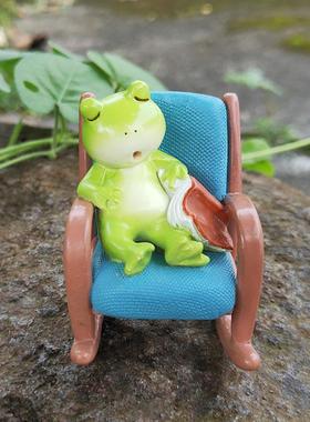 水池青蛙钓鱼摆件古法鱼缸造景庭院假山流水花盆装饰品垂钓工艺礼