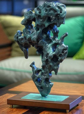 铜之美 太湖石摆件靠山石头铜工艺品客厅电视柜装饰品玄关艺术品