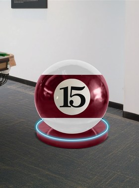 黑八台球圆球大摆件卡通玻璃钢雕塑俱乐部台球厅店铺开业装饰落地