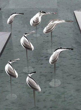 户外不锈钢小鱼摆件造景动物雕塑水池装饰酒店水景金属落地摆设