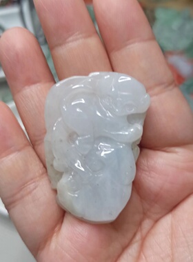 天然翡翠吊坠如意福寿猴子