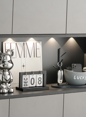 入户进门口轻奢高端玄关钥匙收纳摆件鞋柜玄幻锁匙走廊桌面装饰品