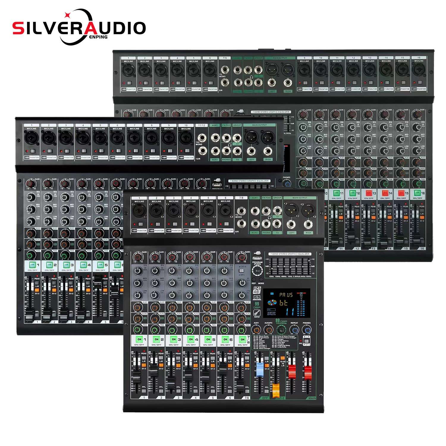 GAX-GS8 大屏幕演出8/12/16路数字音频调音台 99种DSP效果调音台 - 图1