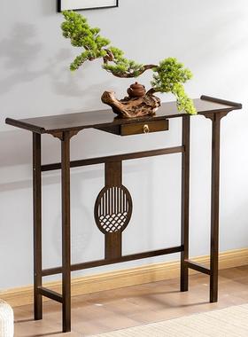 新中式玄关台家用玄关桌端景柜实木现代简约靠墙长条案佛台供桌子