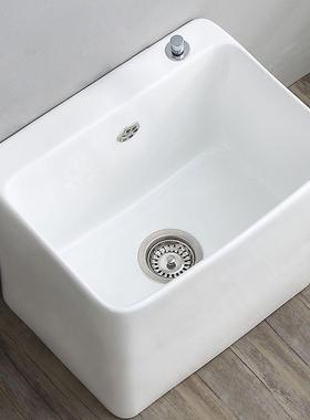 阳台陶瓷洗拖把槽池卫生间地盆大号拖布池落地式家用小号墩布池盆