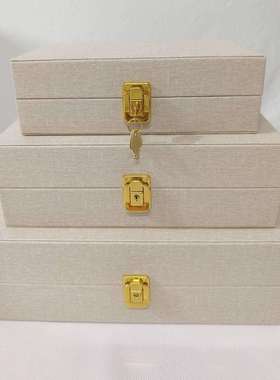 家居桌面木盒装饰品方形收纳盒创意包装盒欧式简首饰盒收纳盒