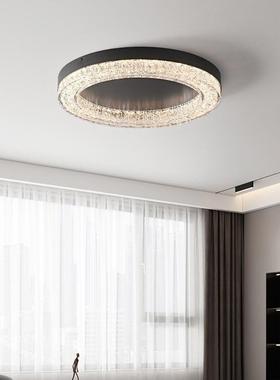 全铜轻奢卧室吸顶灯现代简约高级感大气圆形客厅主卧房间大厅主灯