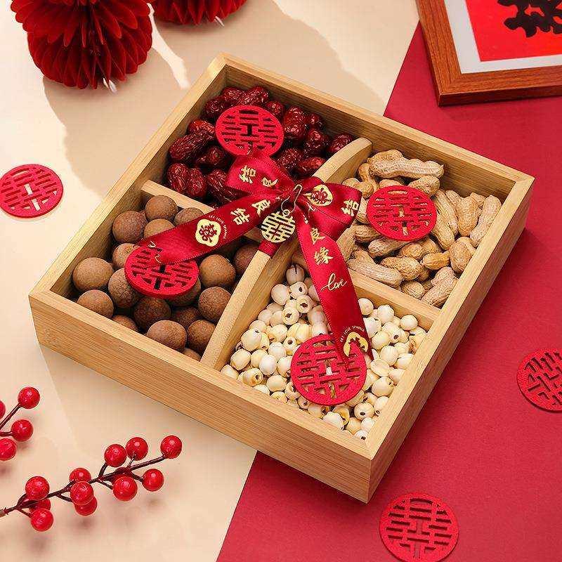 早生贵子干果组合婚房床上压床摆件模具果盘订婚用品结婚四宫格盒,淘宝优惠券,粉丝福利购,淘宝优惠卷