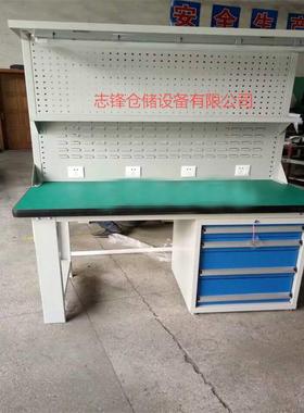 生产车间轻型重型带灯工作台台钳工作台电子操作台流水线工作桌