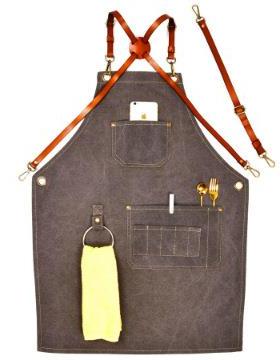 定制出货创意新颖款式帆布交叉背带定制工作围裙