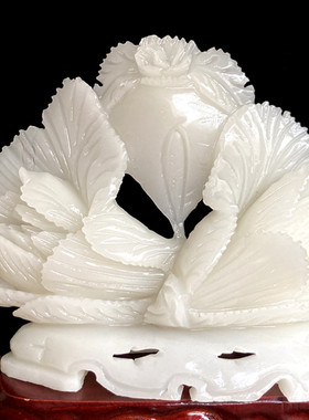 玉白菜摆件新中式客厅玄关招财装饰店铺开业乔迁新居礼物天然玉石