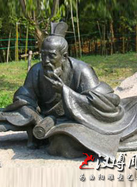 玻璃钢仿铜王羲之人物雕塑户外广场铸铜古代名人雕塑历史人物铜雕