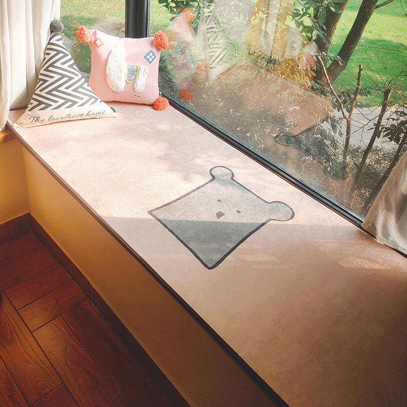 防水网红绒面飘窗垫可爱定做窗台垫新款卧室床边垫阳台飘窗毯垫 - 图0