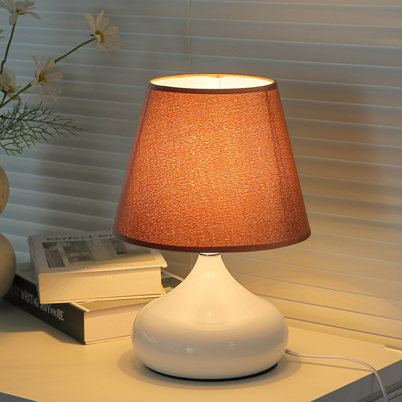 北欧主卧室床头灯 现代创意复古高级轻奢感台灯 温馨浪漫简约触摸 - 图1