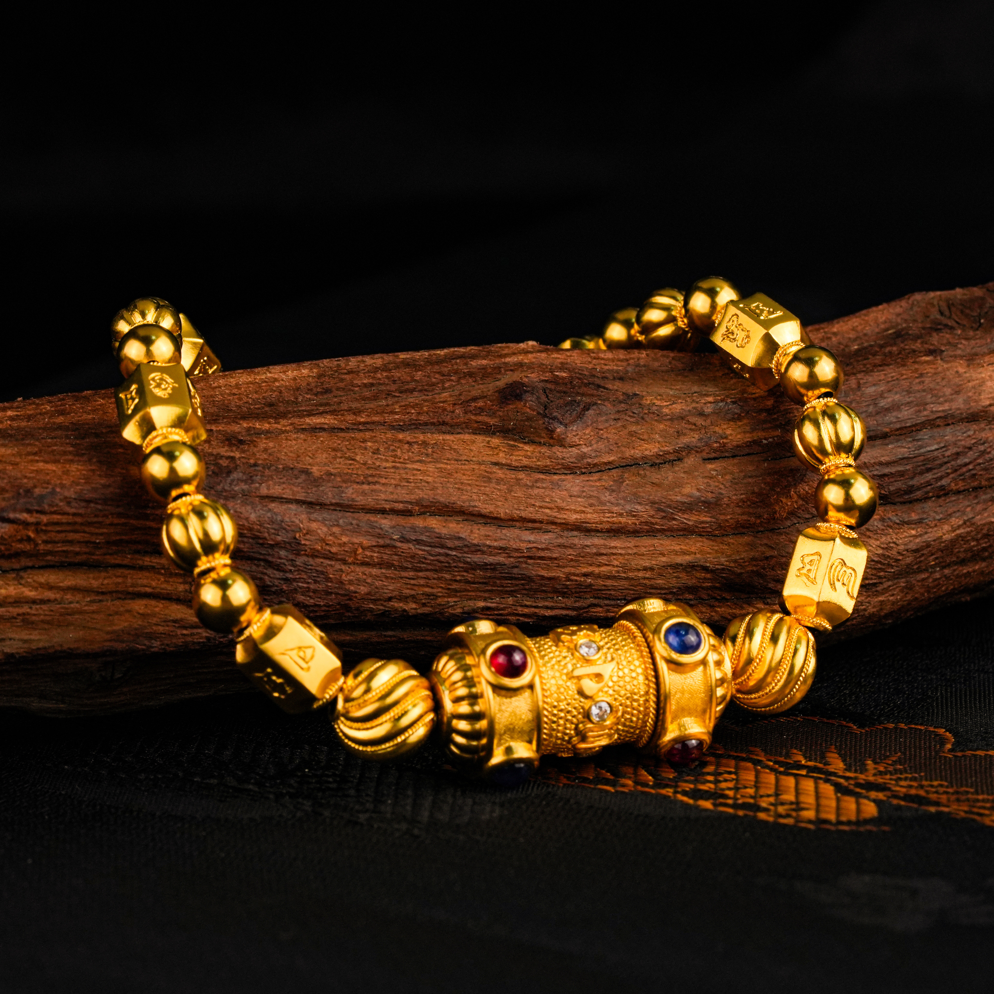 中宝臻源六字箴言黄金手串女款古法足金2026新款男纯手工黄金手链,淘宝优惠券,粉丝福利购,淘宝优惠卷