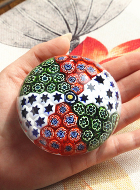 博山琉璃儿时万花球车饰鱼缸造景小摆件镇纸手工艺装饰礼品纪念品