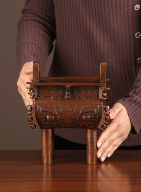 铜欣祥 铜工艺品摆件 紫铜禺方鼎家居装饰品客厅办公室开业摆设