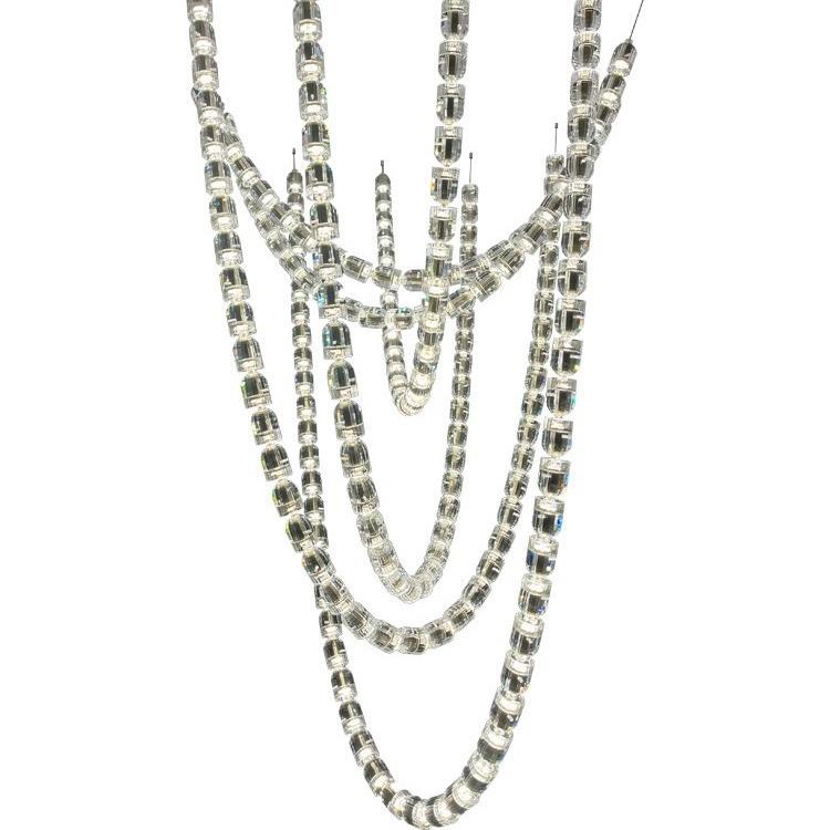 设计师酒店大堂水晶灯后现代轻奢售楼部别墅复式楼梯大厅项链吊灯 - 图2