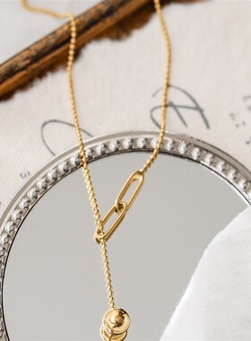 高级设计感精致流苏拼接抽拉小球项链女短款锁骨链时尚小众配饰品