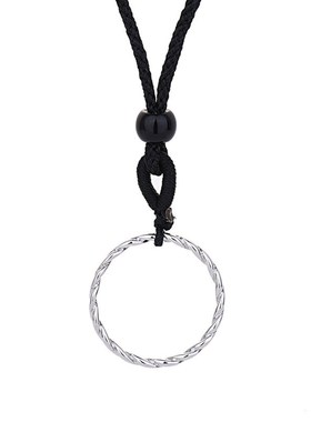 韩版学生个性简约圆环项链女麻花圆圈吊坠锁骨链潮流时尚网红饰品