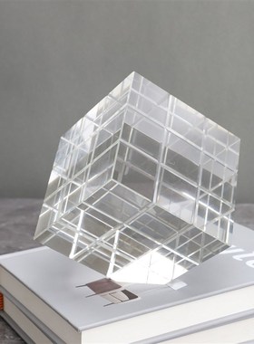 新中式切角水晶样板房售楼部卧室客厅餐厅书房电视柜桌面饰品摆件