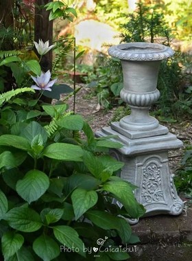 氧化镁奖a杯盆墩子花园花架欧式园林装饰庭院摆件户外别墅大号高