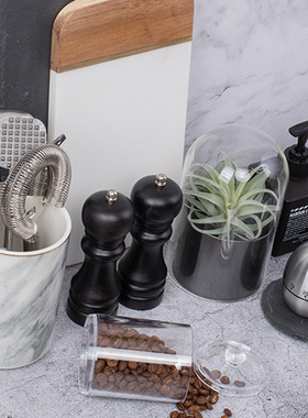 厨房样板间软装饰品小摆件大理石菜板玻J璃花器研磨器咖啡罐削皮