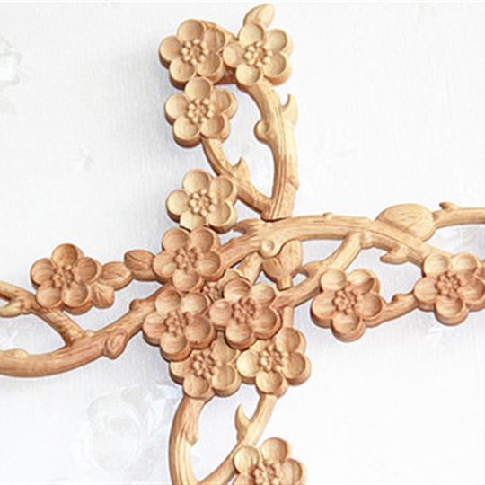 Gift wood cross beech Chinese plum home wall hanging wall decoration ornaments solid wood