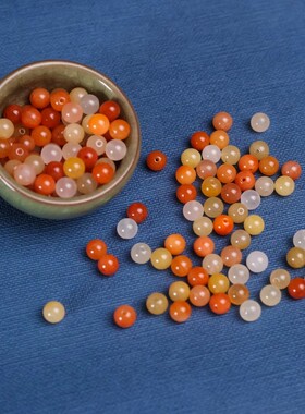 新疆金丝玉圆珠散珠手工diy编织手链手串玉石串珠饰品配件材料