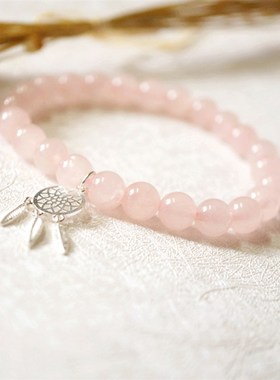 桃花运手链女爱情转运粉水晶手链旺桃花催正缘少女心手链ins 超仙