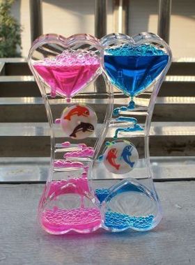 液体油漏水滴油滴沙漏计时器卡通创意摆件儿童装饰品个性生日礼物
